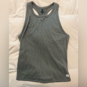 Vuori Heathered Gray and Green Tank Top